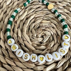 Taylor Swift Wish List Green and Clear Beaded Bracelet